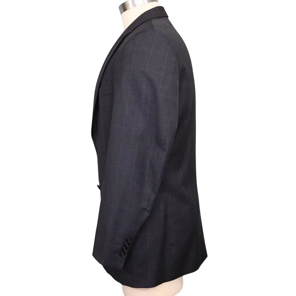 Jos A Bank Sport Coat Mens 41R Wool Silk Blue Gray Jacket Blazer Signature